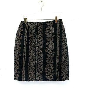 ABRIA Canada Women's Brown Black Mini Skirt MEDIUM Club Party Floral Wrap Summer